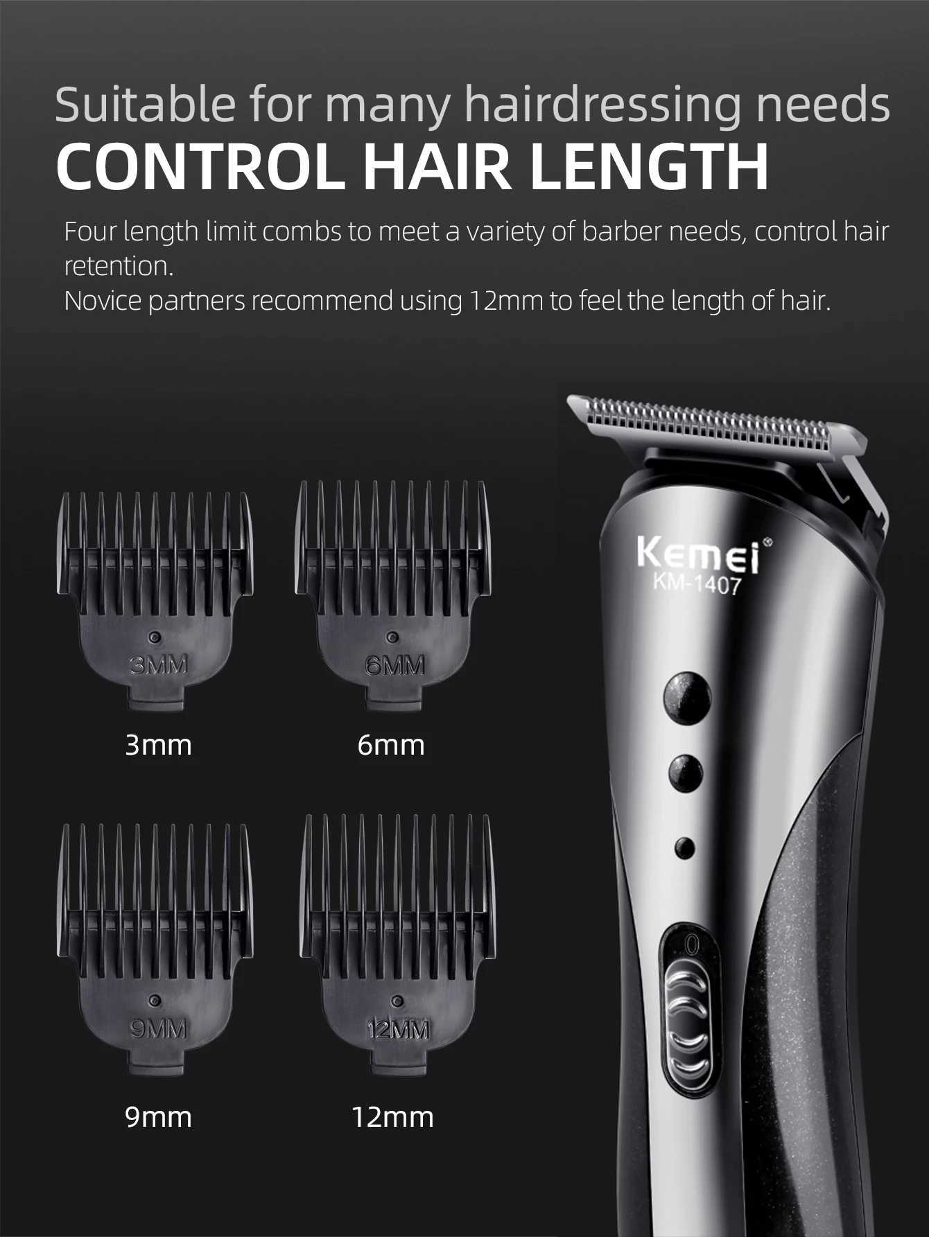 KEMEI Rechargeable Electric Nose Hair Clipper Multifunctional Hair Trimmer Professional Electric Shaver Beard Razor for Men W241227