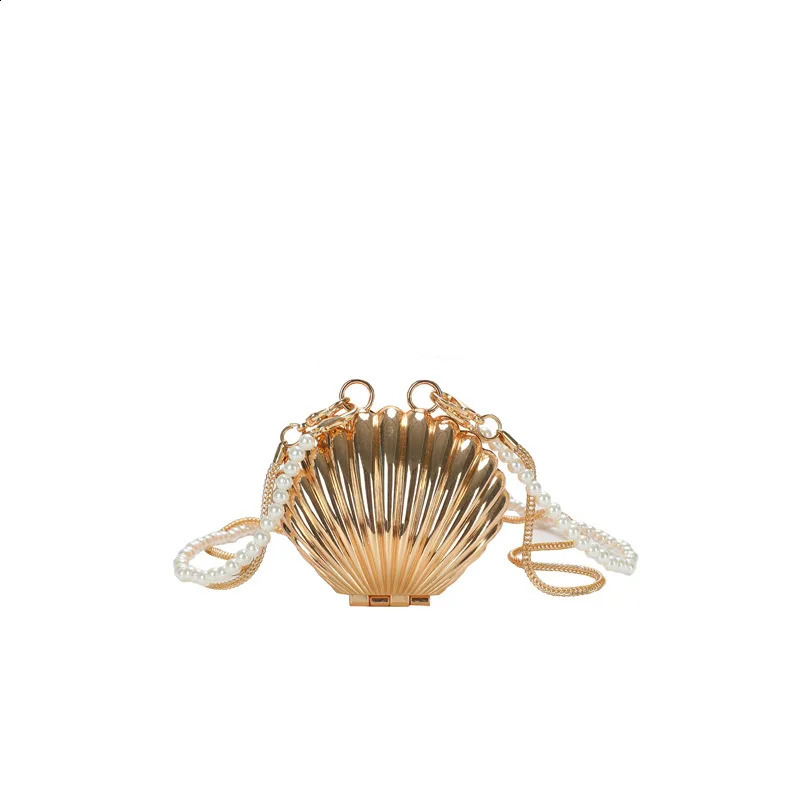 2024 Summer Lipstick Bags for Women Fashion Pearl Mini Purse Crossbody Bag High Quality Gold Shell Bag er Shoulder Bag 250103ww