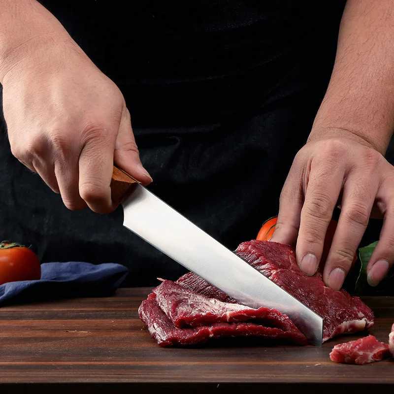 Stainless steel long blade knife 8.5-inch meat cutting knife sharp fruit knife Y241227