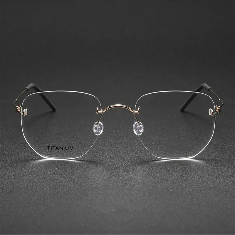 Denmark Rimless Glasses Frame Ultralight Screwless Men Women Irregular Square Spectacles Eyeglasses Eyewear Gafas 241227