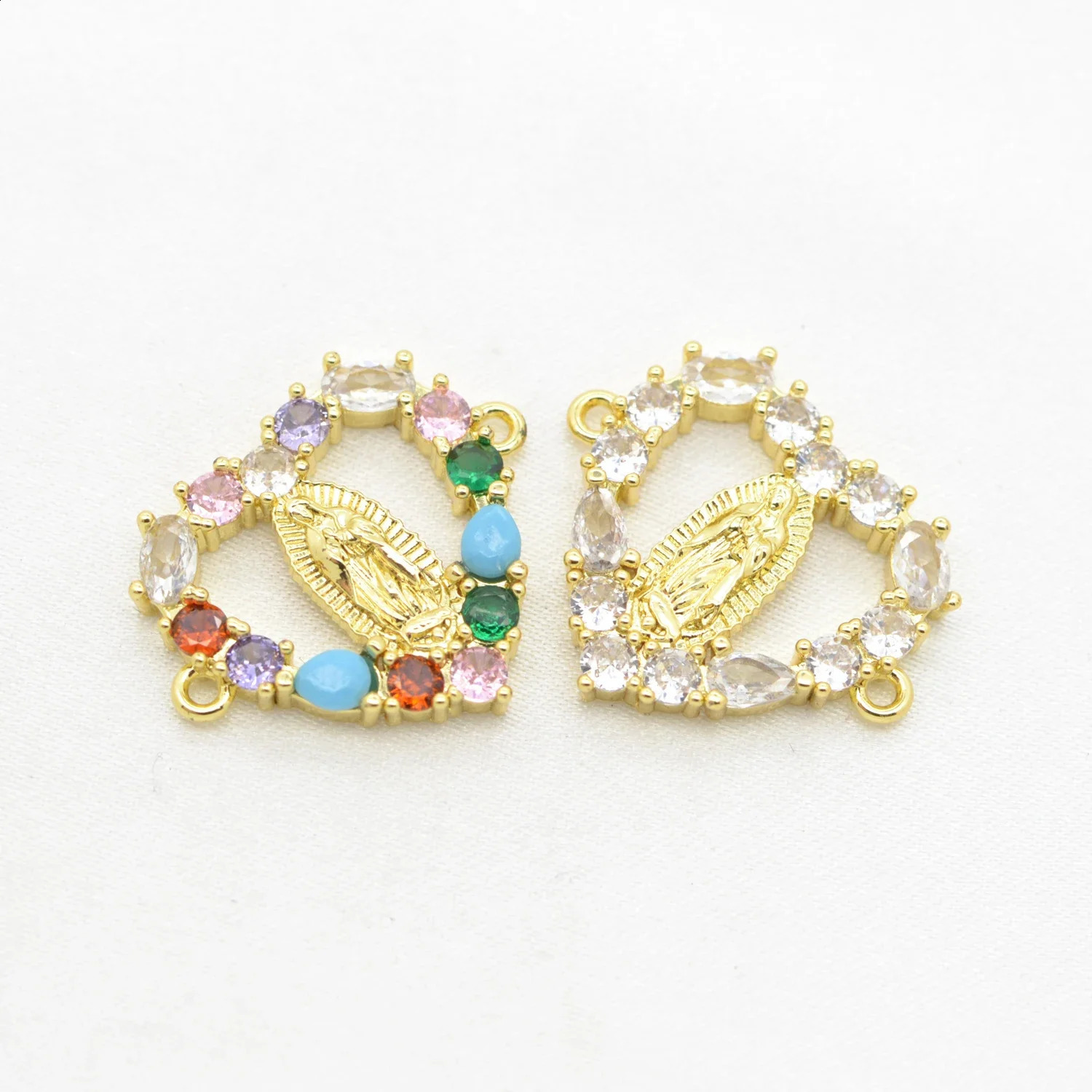 Virgin Mary Heart Connector for Jewelry Making Supplies Flowers Turkish Eyes Elephant Clasps Fastener DIY Hooks Top Quality 241227