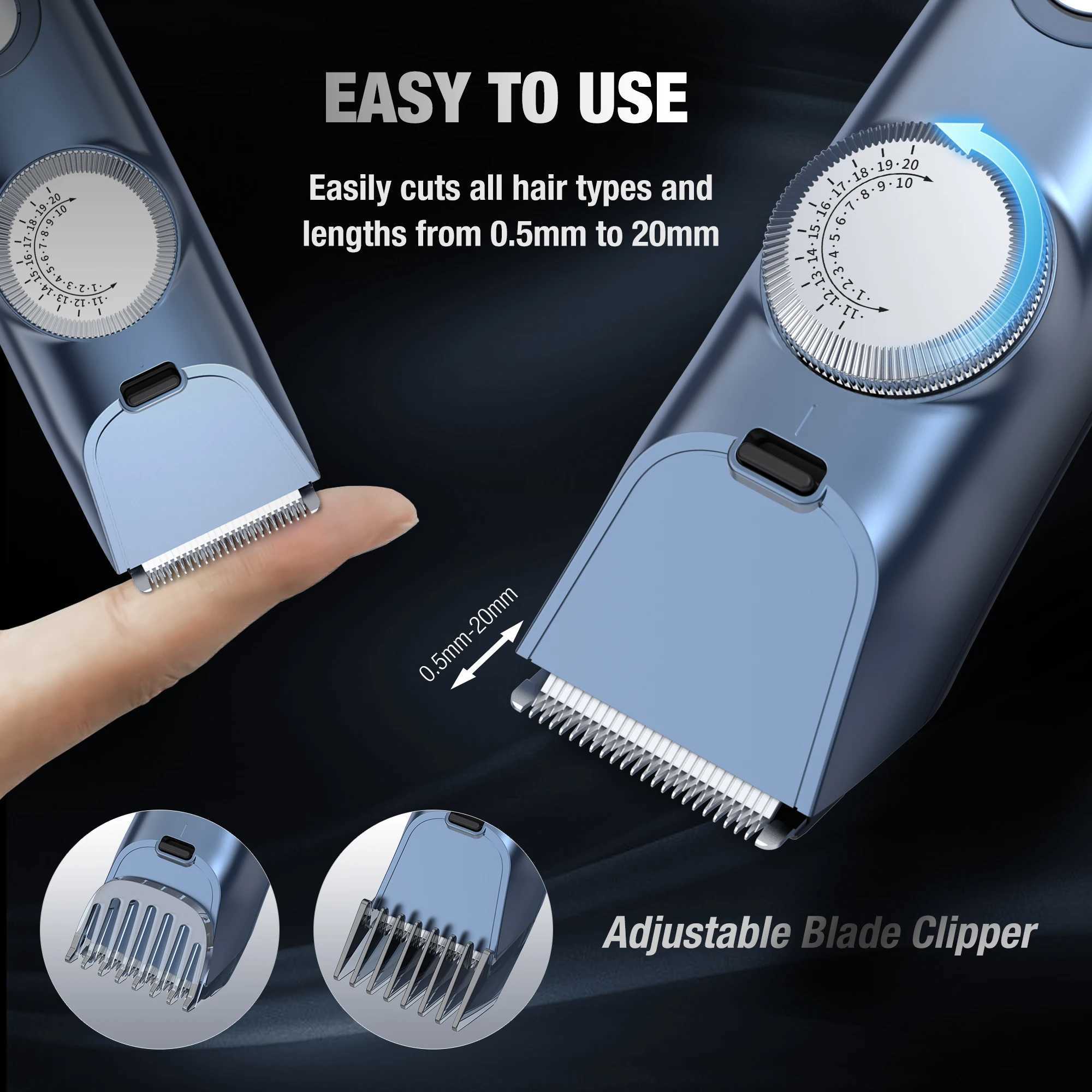 Sejoy Professional Electric Hair Clippers Men Cordless Hair Trimmer Rechargeable LED Display IPX7 Hair Cutting Machine W241227