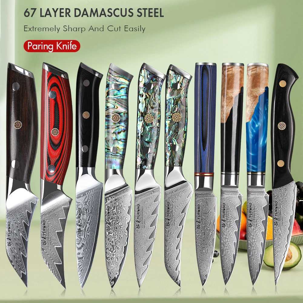 TURWHO professional kitchen knife with 67 layers Damascus steel kitchen chef knife fruit peeler and vegetable peeler knife kitchen tools Y241227