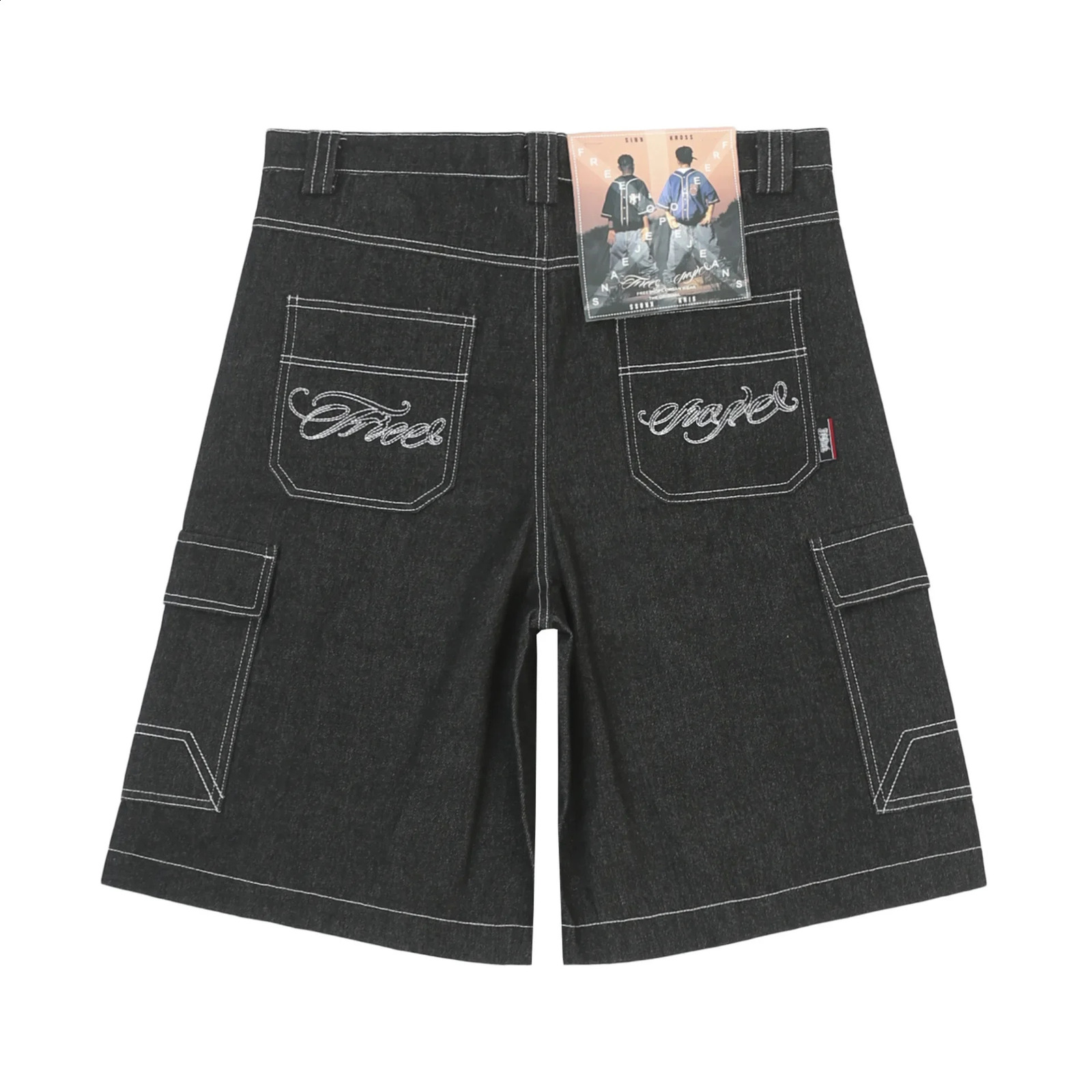 y Floral Baggy Over Knee Jorts Mens Vintage Wide Leg Pockets short denim Oversized Denim Five Point Pants 241227