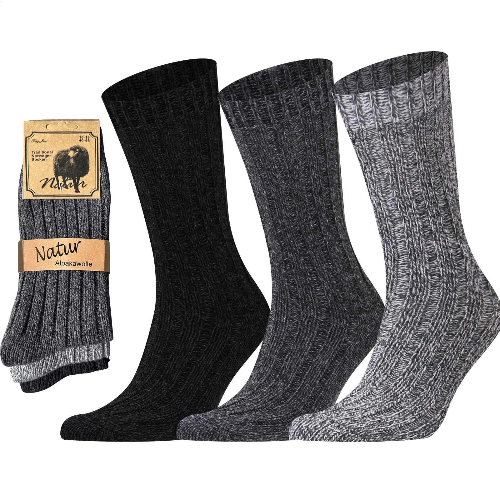 3 Pairs Men Socks Winter Thermal Warm Thick Knit Soft Classical Business Vintage Traditional Casual Crew Boot Socks Gifts 241226