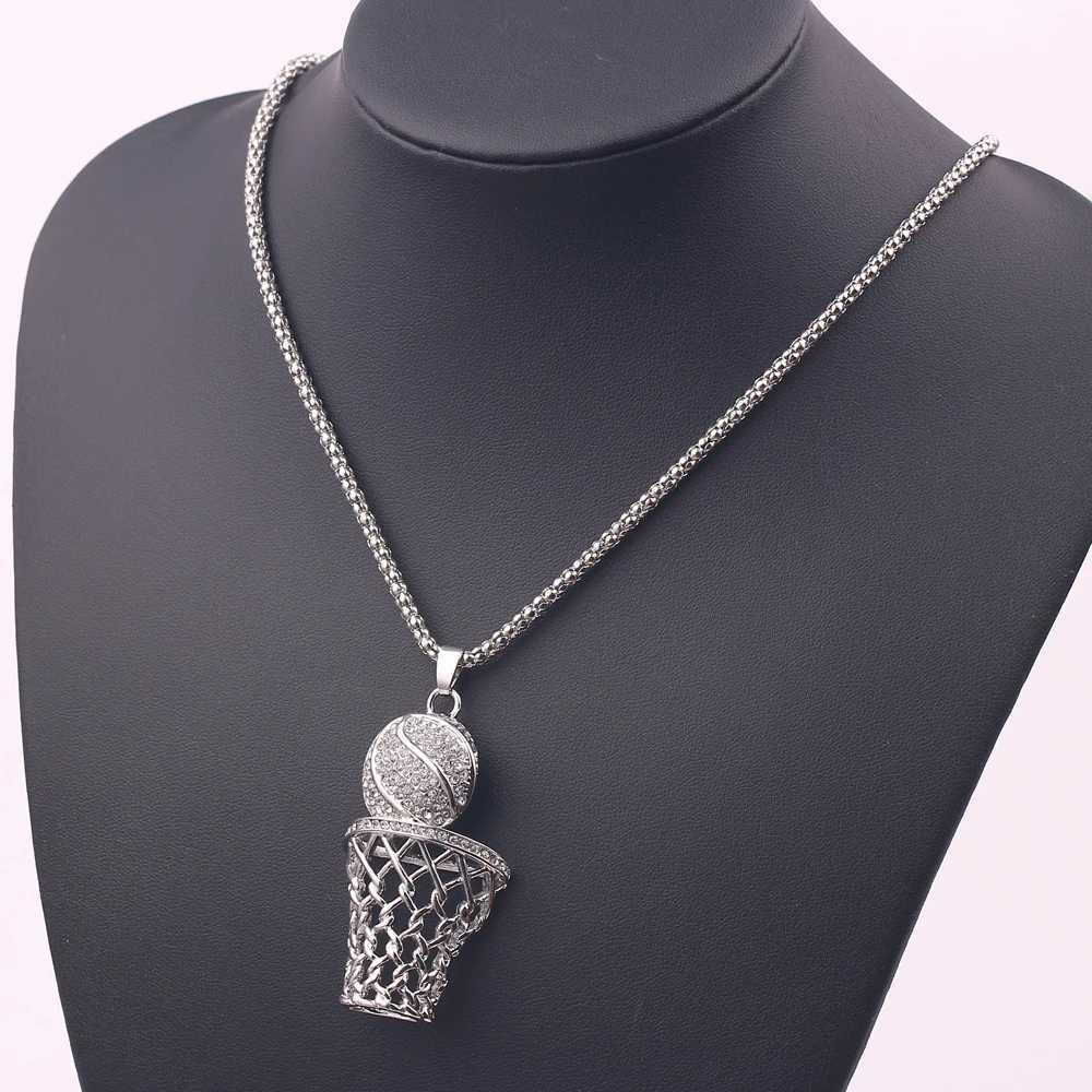 Basketball Hoop Pendant Necklace Basketball Legend Number 23 Drop Necklace Men Hip Hop Rock Neck Chain Jewelry AccoriesXJ241227