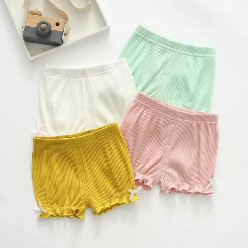 Summer Toddler Baby Boxer Brief Shorts Candy Color Outwear Cotton Bow Kids Girls Short Pants W241227