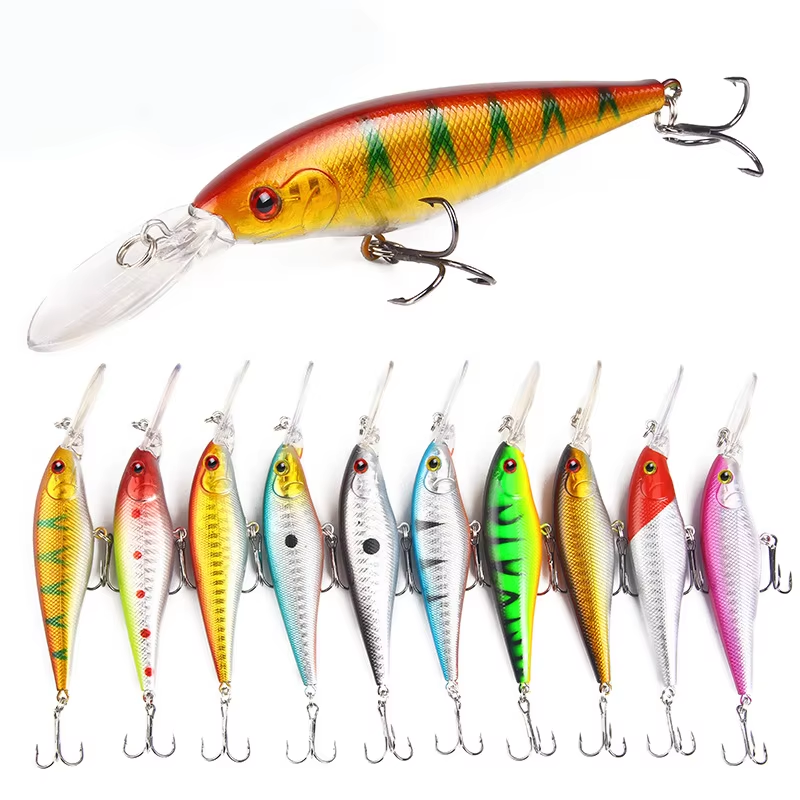 11cm long tongue artificial minow fishing lures plastic fish bait for fresh water