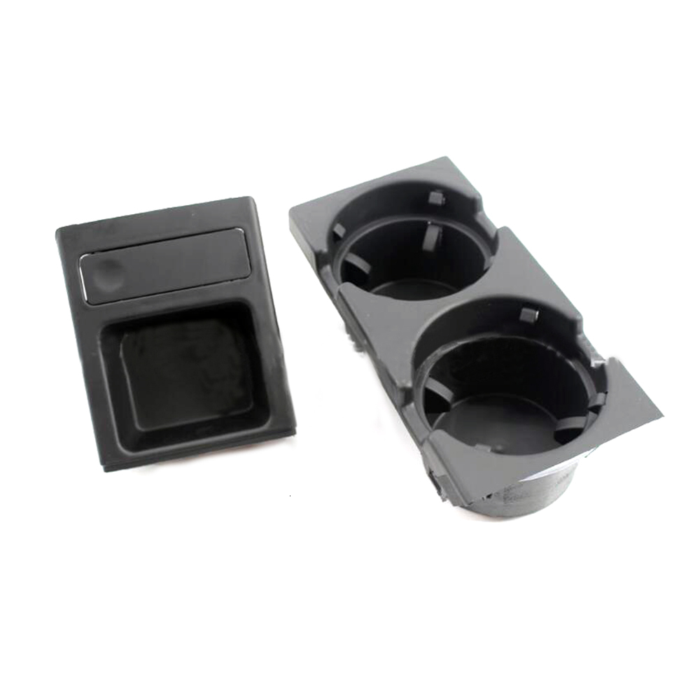 New Double Hole Car Styg Front Center Console Storage Box Coin + Cup Holder For E46 Series 1999-2006 51168217953