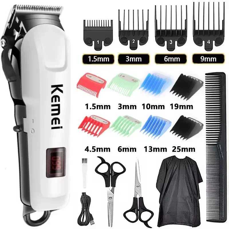 Kemei Electric Hair Clipper Hair Cut Maching Wireless Trimmer Men Professional Clipper Machine Rechargeable Hair Cut Barber 809A W241227
