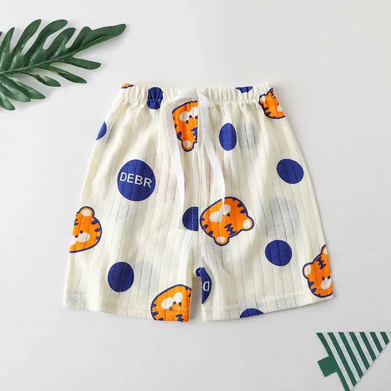 Kids Shorts Childrens Summer Clothing Cotton Boys Girls Open Crotch Casual Pants Single Shorts Loungewear Cartoon Design W241227