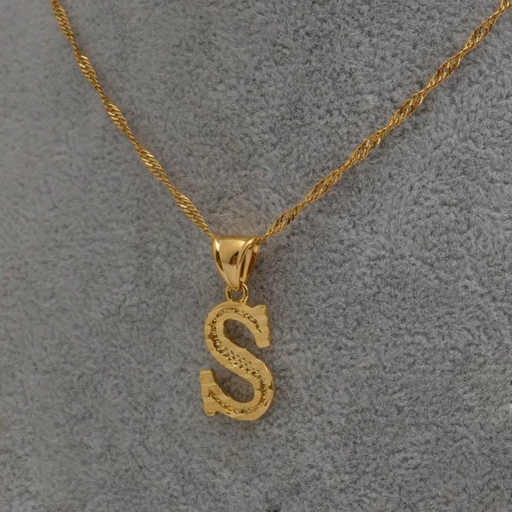 A- Z Small Letters Necklaces Women/Girl Gold Color Initial Pendant Thin Chain English Letter Jewelry AlphabetXJ241227