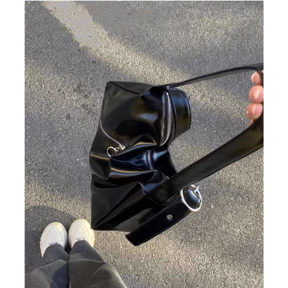 Y2k Spicy Girl Soft Leather Texture Tote Trendy Fashion Cross Shoulder Casual Large Capacity Bag for Women