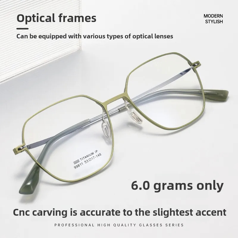 99811Aluminum Magnesium Ultra Light Myopia Glasses Frame Mens and Womens Minimalist Prescription Glasses Frame 241227