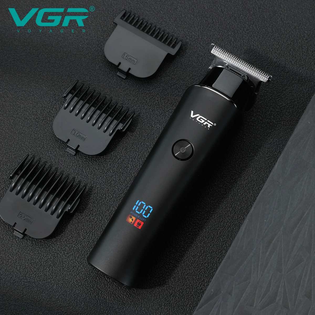 VGR Hair Cutting Machine Professional Hair Clipper Beard Barber Electric Hair Trimmer Men USB Rechargeable LED Display V-937 W241227