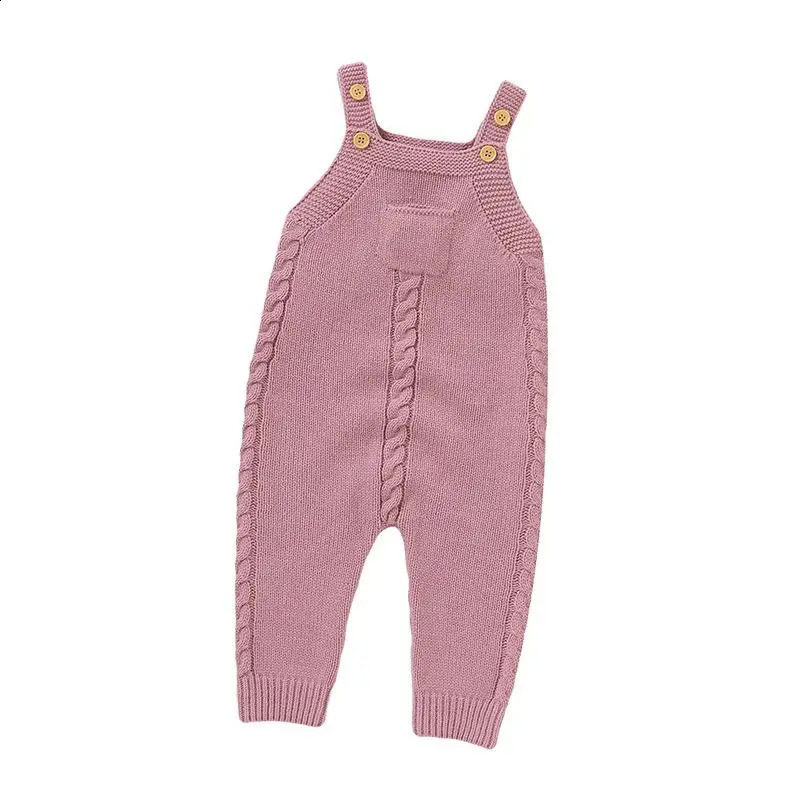 Autumn Baby Clothes Fashion born Knitted Twist Suspenders Romper Boy Girl Solid Sleeveless Jumpsuit Kid Casual One-piece 241226