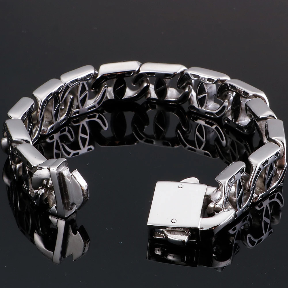 Mens Bracelets Bangles Factory Wholesale Gold Color Sheep Head Bracelet For Men 316L Stainless Steel On Hand Chain Bands Hiphop 241227