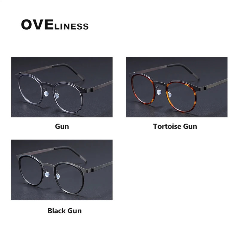 Glasses Frame for Men Metal Vintage Round Prescription Eyewear Myopia Optical Eyeglasses Spectacle 241227