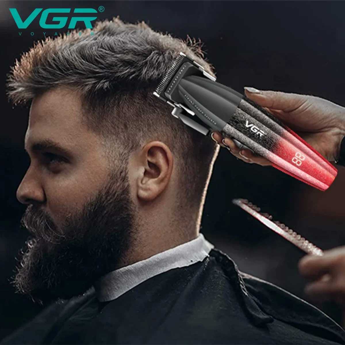 VGR Hair Clippers Professional Barber Clippers Adjustable Hair Cut Machine Electric Clipper Rechargeable Hair Clippers Men V-640 W241227