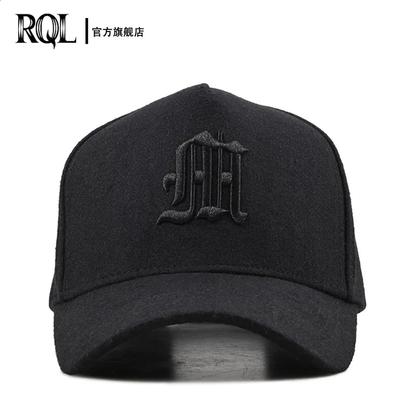 Mens Winter Wool Hat Thick Warm High Dome Baseball Cap Large Size Trucker Cap Adjustable Embroidered Fashion Sport Hat 241226