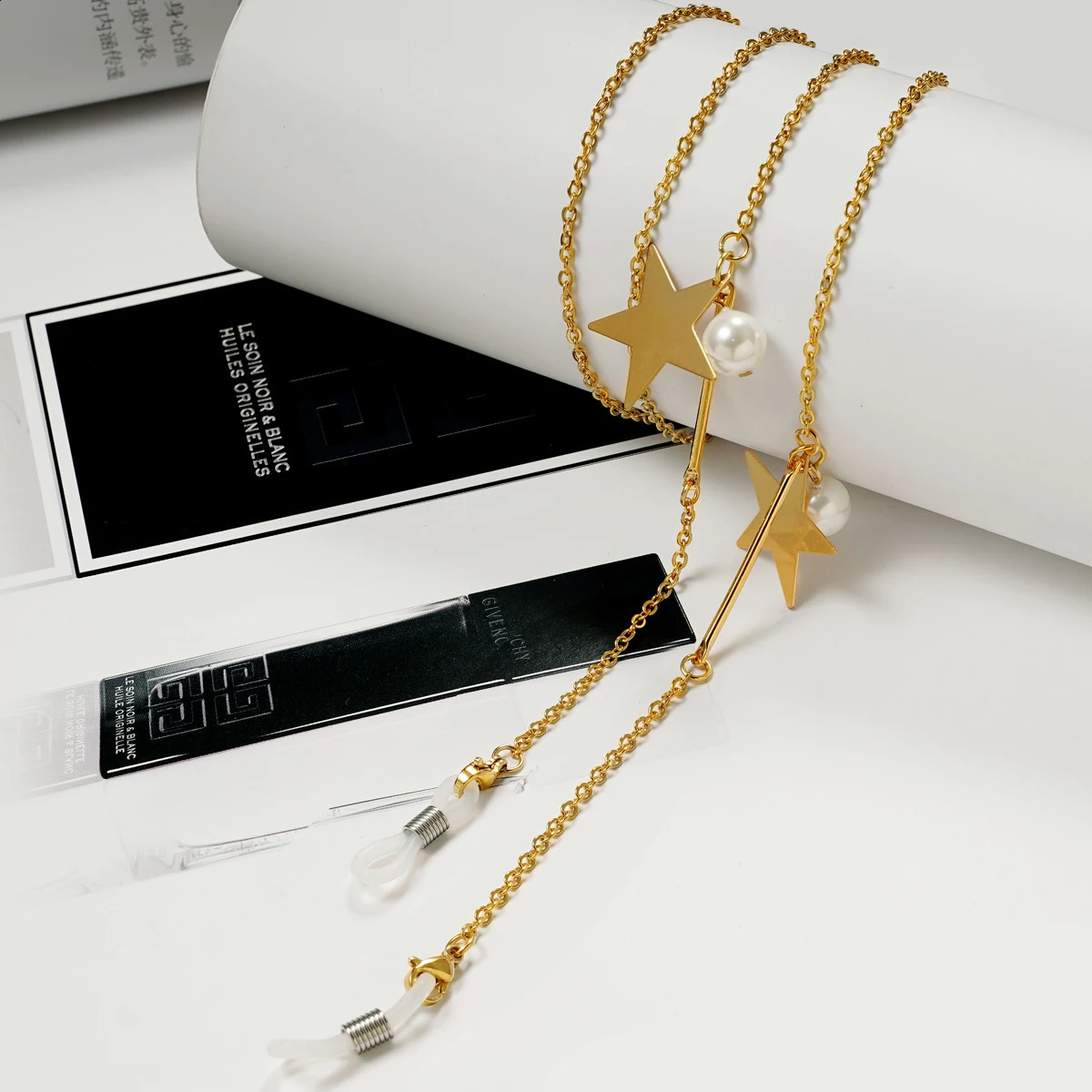 Vintage Handmade eyeglasses chain Pentagram accessories 80 cm Stainless Steel Chain Lanyard sunglasses glasses 241226