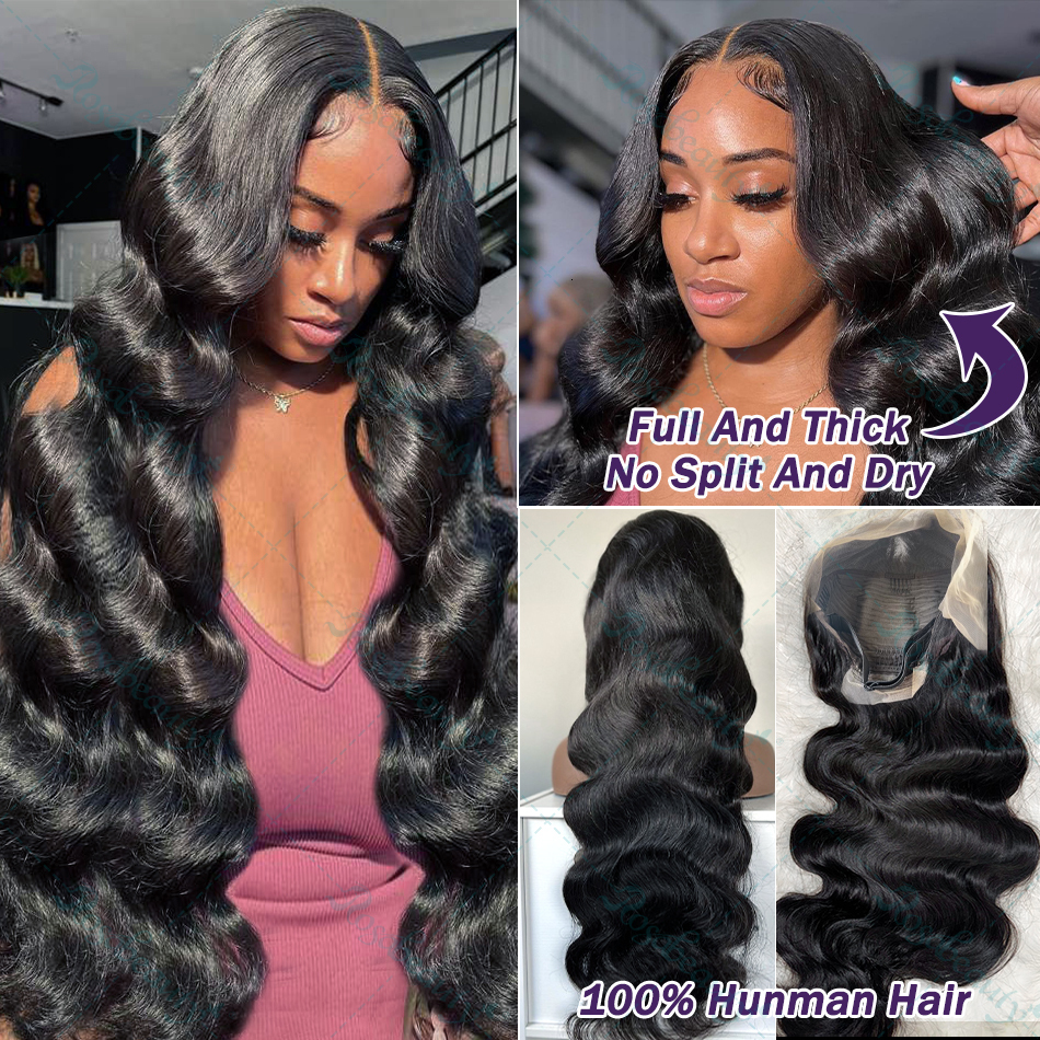 Hd Transparent 13X4 13X6 Body Wave Front Human Hair Preplucked Brazilian Lace Frontal For Women 5X5 6X6 Closure Wig
