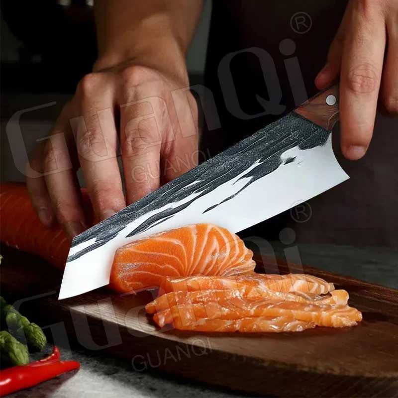 8-inch kitchen knife Cposite steel chef blade sharp cooking vegetable cutting tool wooden handle kitchen accessories Y241227