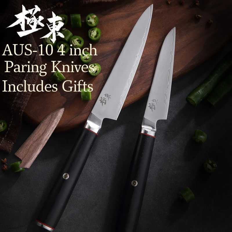 Japanese AUS-10 cposite steel fork 4-inch Paring knife peeling knife steak knife black walnut screwdriver gift Y241227