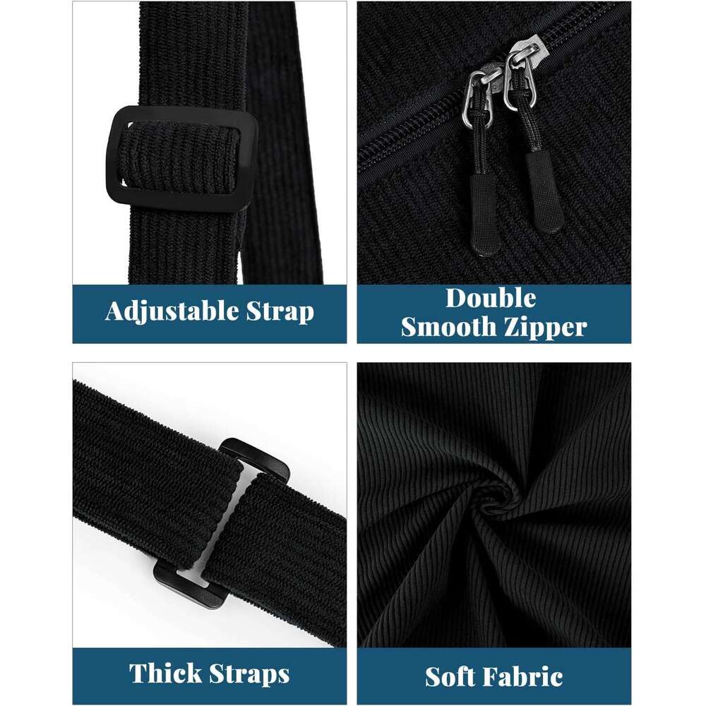 Small Sg Crossbody for Women Men Trendy, Mini Crescent with Adjustable Strap, 2 Zippers Lightweight Nylon Bag