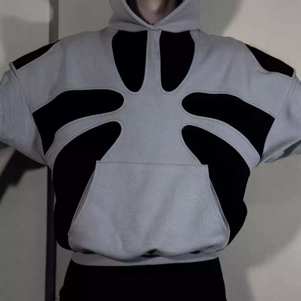 New Y2K Collage American Street Hoodie Splicing Trendy Men's and Women's Loose Couple Hoodies