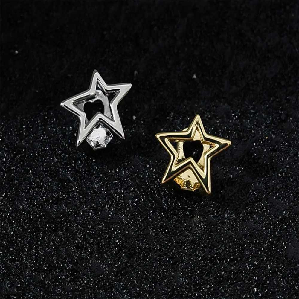 Copper Hip Hop Teeth Grillz Gold Color Irregular Hollow Pentagram Star Single Clips Grillz Gangsta Silver Color Tooth Cs W241227