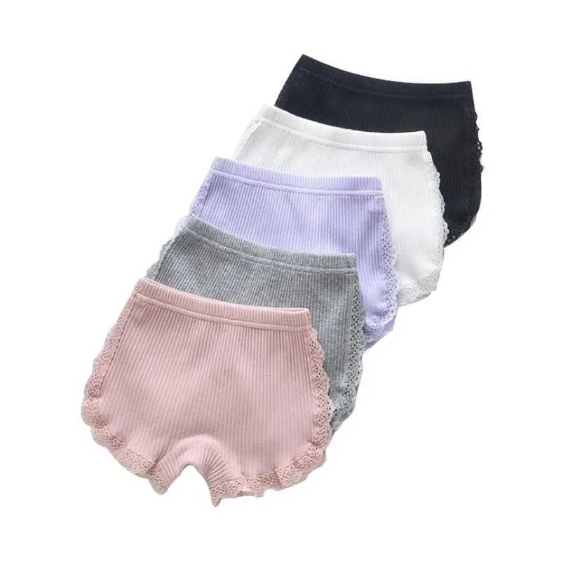 4-12 Years Girls Safety Pants Summer Three-quarter Pants Little Girls Baby Kids Side Lace Cotton Anti-glare Shorts W241227