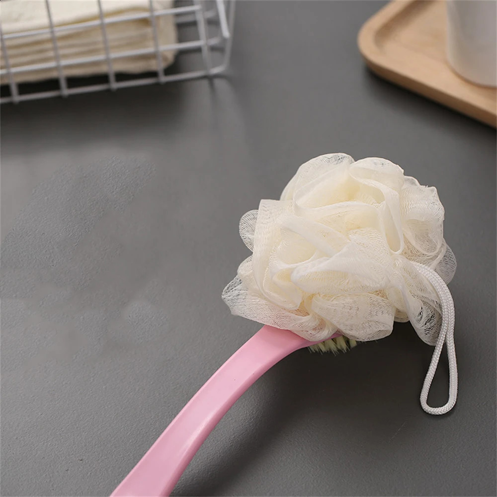 Soft Hair Massage Bath Brush Long Handle Back Rub Brush 2 In 1 Bath Brush With Bath Ball Bath Brush Double Side Scrub Brush 241226