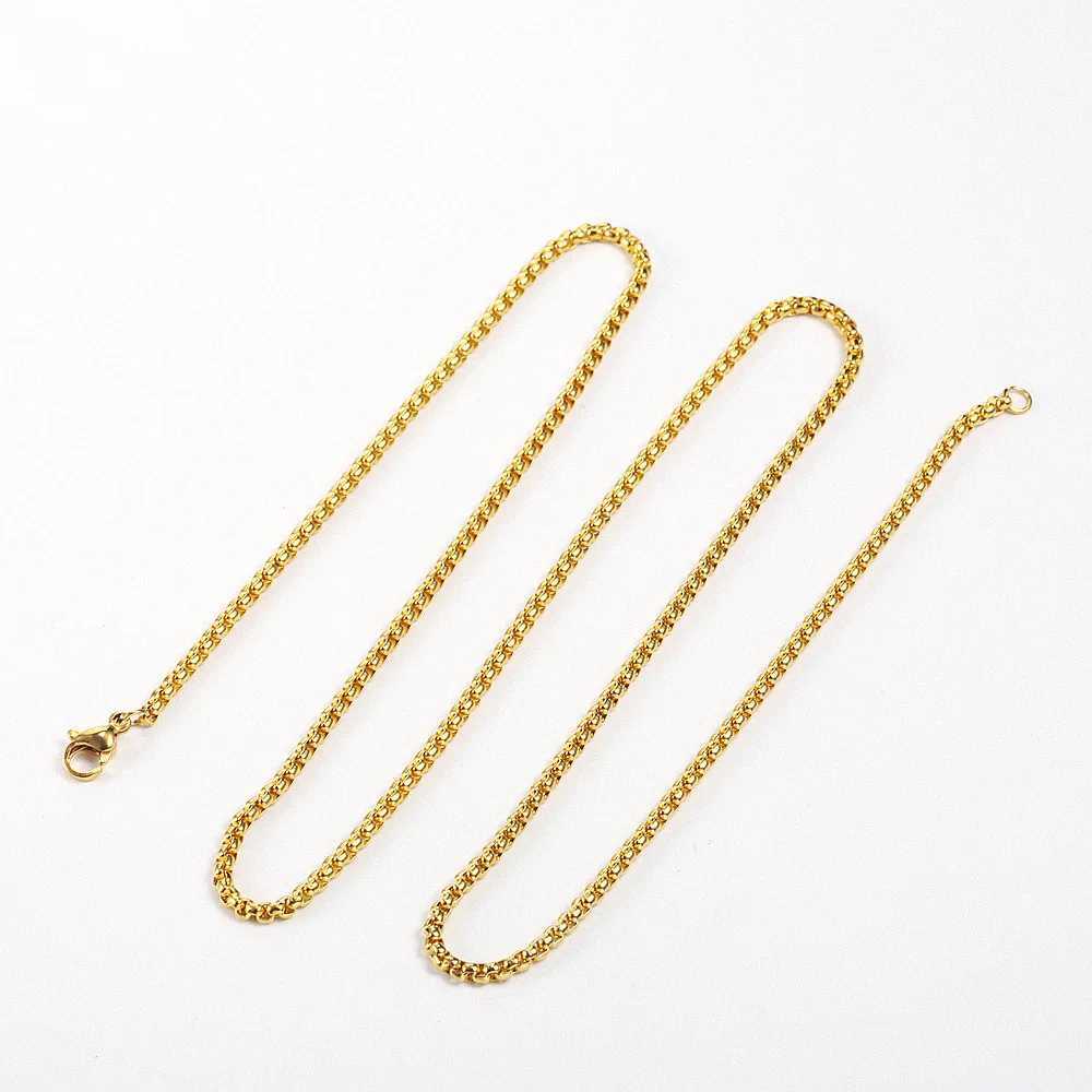 2MM 2.5MM 3MM Box Chains Stainl Steel Necklace DIY Long Necklaces Jewelry for Women Men Statement 45CM-75CMXJ241227