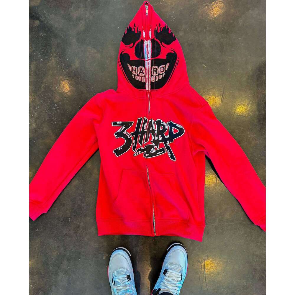 New Autumn/Winter Trendy Brand Letter Printed Style Full Zipper Street Loose Hoodie