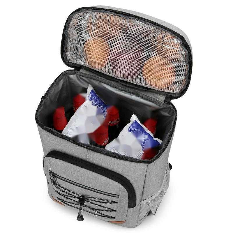 Hot Dual Shoulder Insulated Backpack for Outdoor Picnics Large Capacity Portable Ice Pack Crossbody Style Thick Picnic Bag 240920