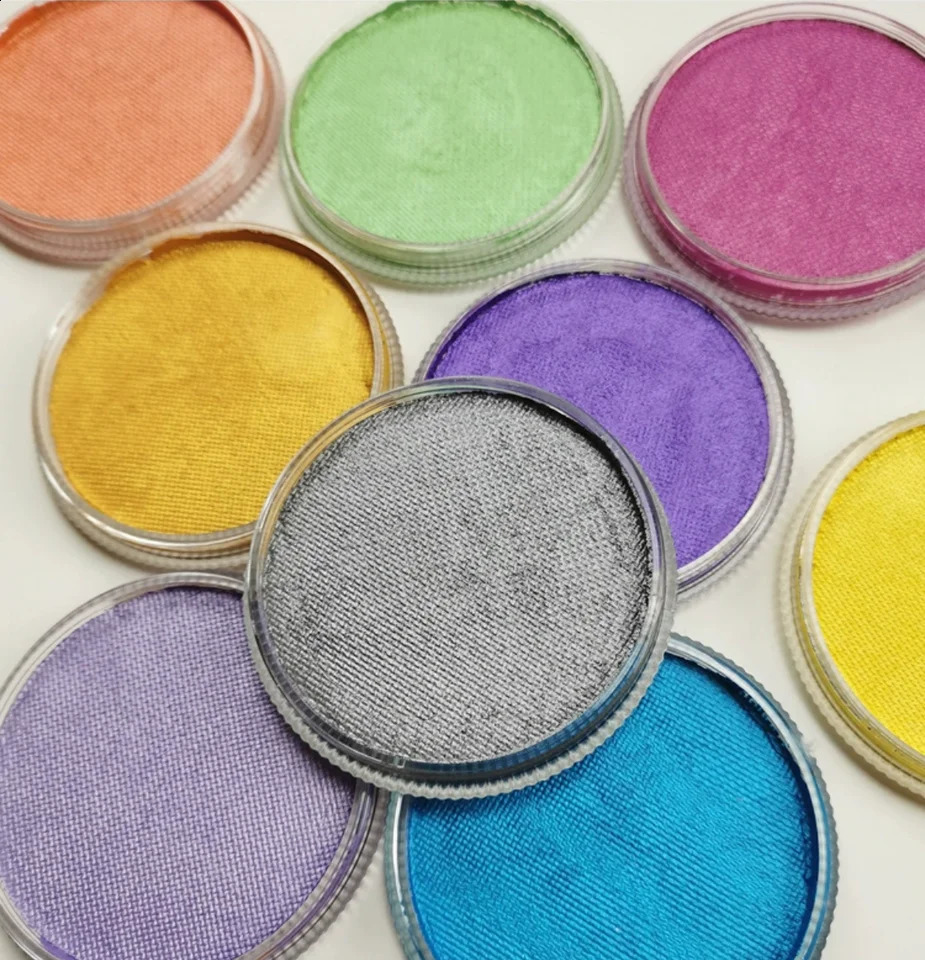 Non Toxic Water Activated Face Paint Makeup Pearly Metallic Color Party Christmas Cosplay 30g Easily Washable Body Painting 241224