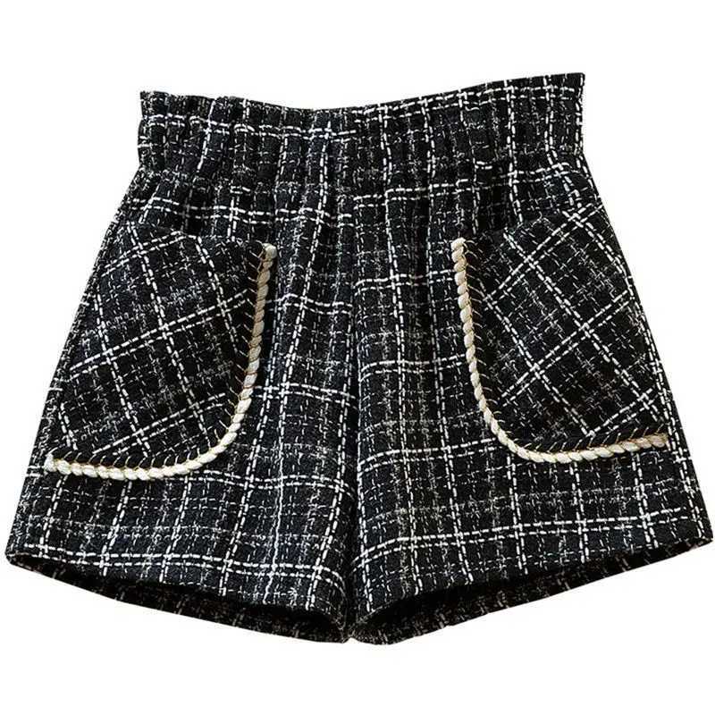 2024 Spring Girls Fashion Checkered Shorts Baby and Childrens Clothing 100-160cm W241227