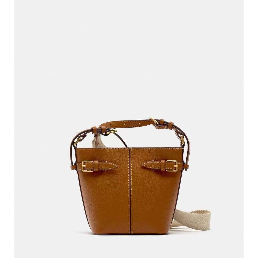 Spanish women's ZR Home 2024 new high-end versatile buckle decoration single shoulder crossbody bucket bag