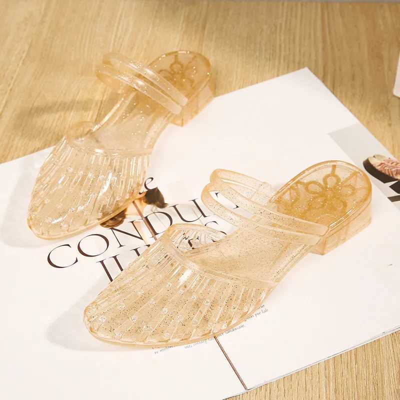 High Quality Fashion Womens Sandals Shoes Summer Breathable Casual Ladies Pointed Sandals Mom Transparent No-slips Slipper Lady Flips Flop T241227