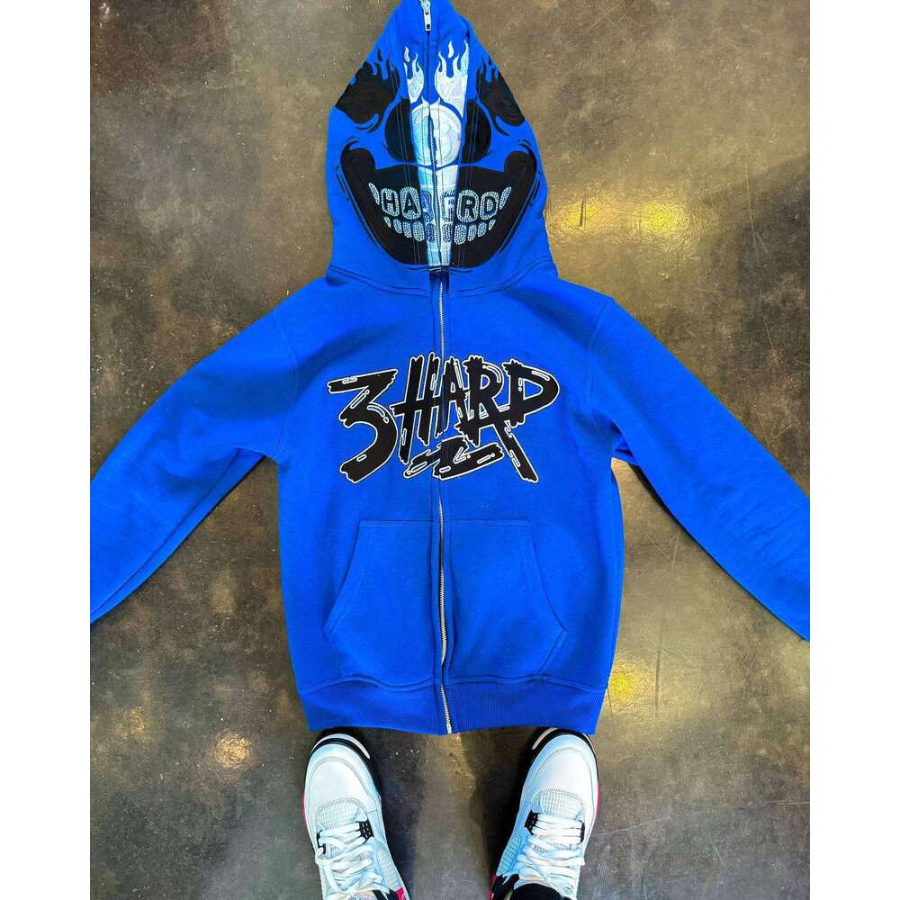 New Autumn/Winter Trendy Brand Letter Printed Style Full Zipper Street Loose Hoodie