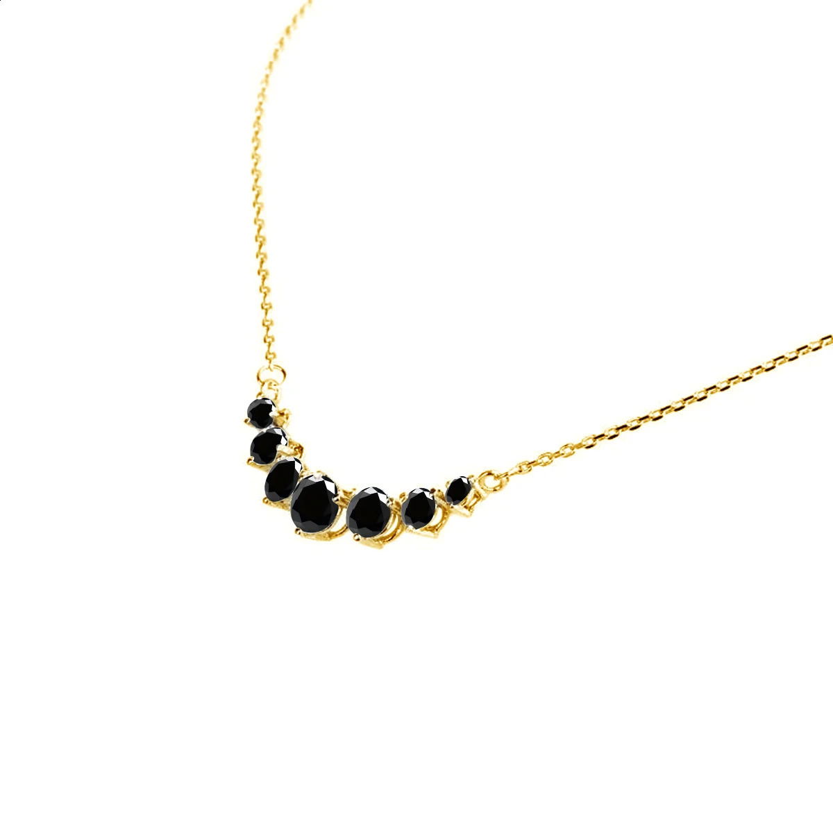 Szjinao Total is 28ct 7 Stone 925 Black Necklace For Women Certified With Chain In Jewelry Anniversary Gift Sale 241226