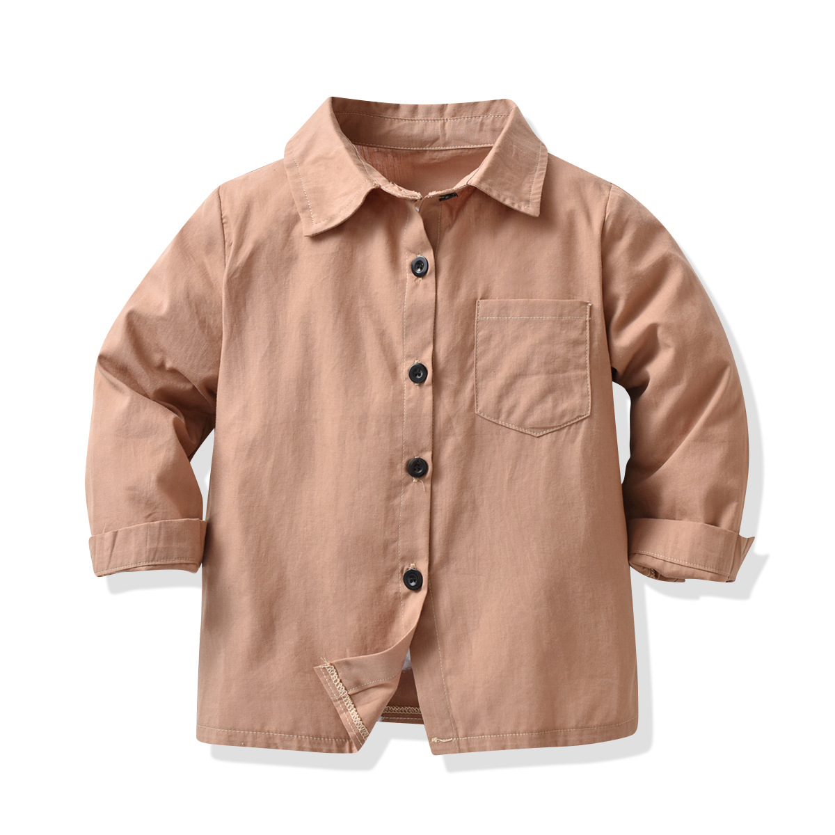 M12261 European and American autumn and winter new coffee shirt pure cotton long-sleeved bottoming shirt