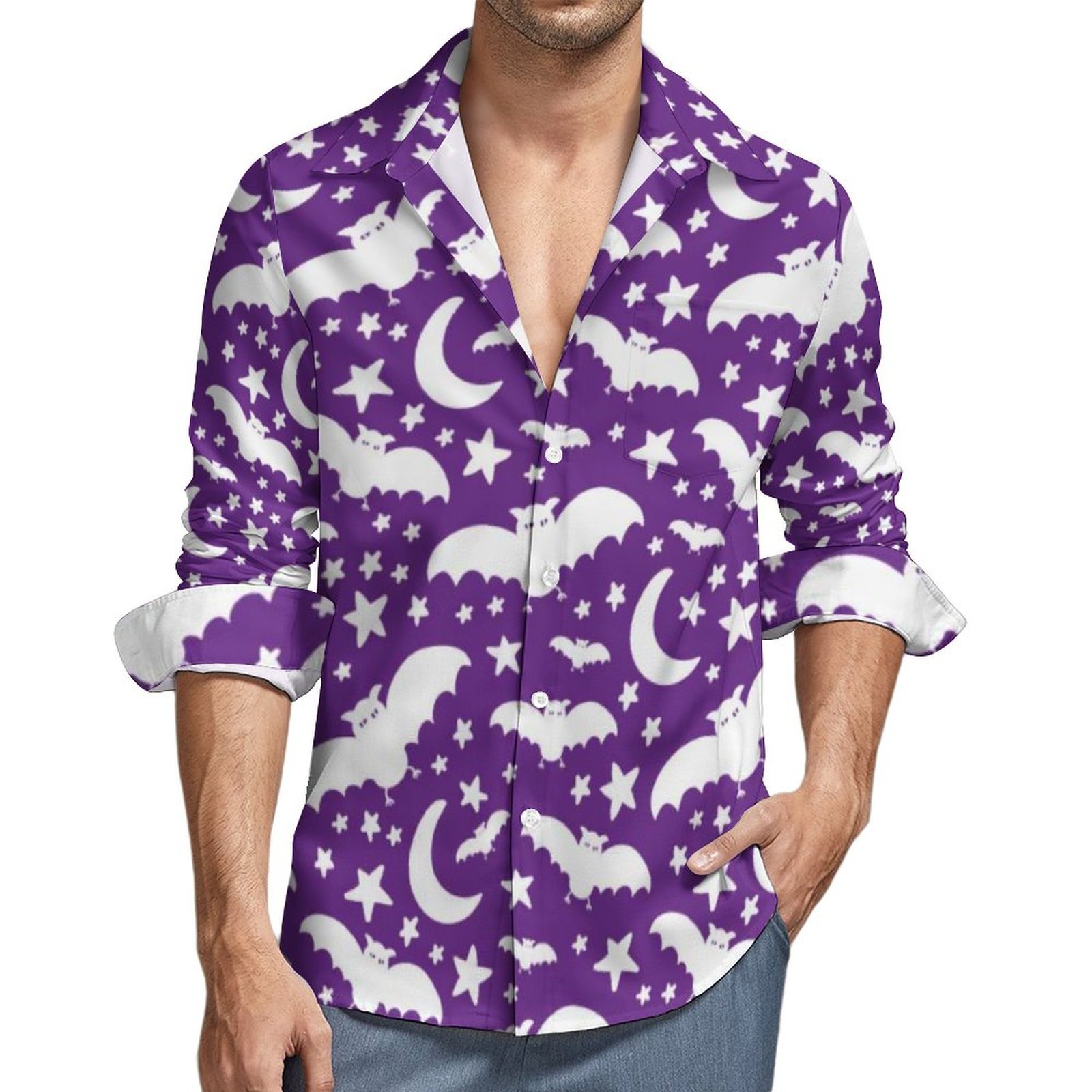 Men's Casual Shirts Banana Print Shirt Men Funny Fruit Autumn Aesthetic Custom Blouses Long Sleeve Loose Oversize Clothing Idea
