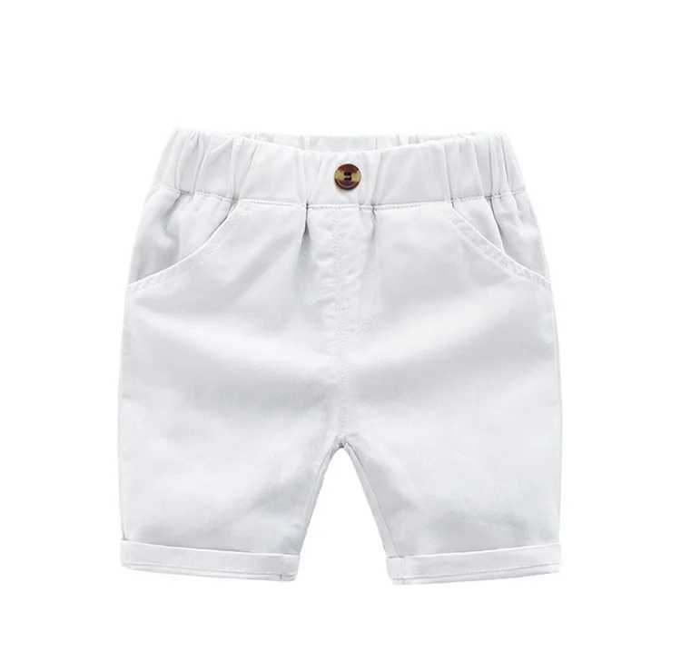 2024 Little Boys Fashion Shorts Casual Clothing 1-6 Year Old Children Summer Elastic Waist Trouser Knee Length Pants Cool Kids Britches W241227