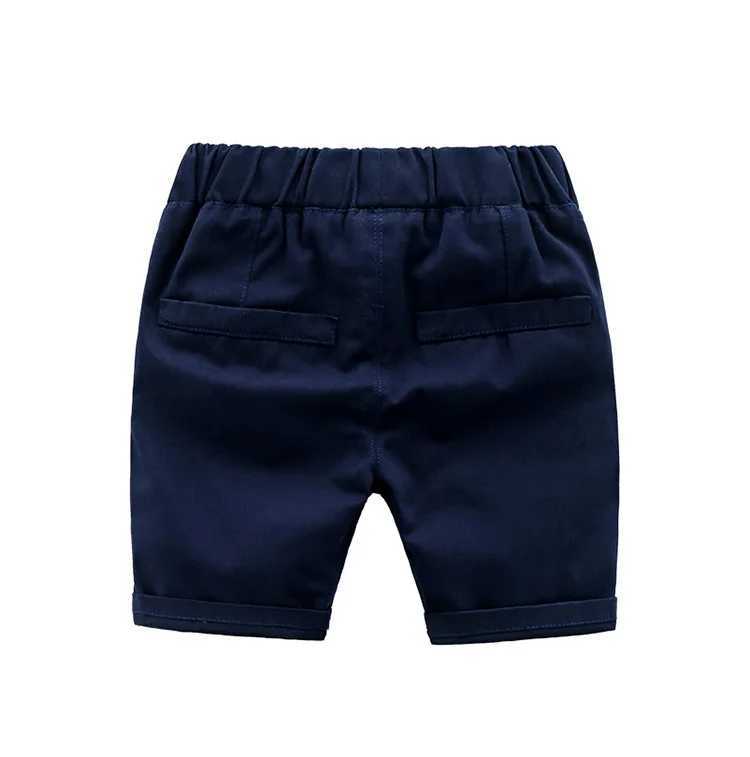 2024 Little Boys Fashion Shorts Casual Clothing 1-6 Year Old Children Summer Elastic Waist Trouser Knee Length Pants Cool Kids Britches W241227