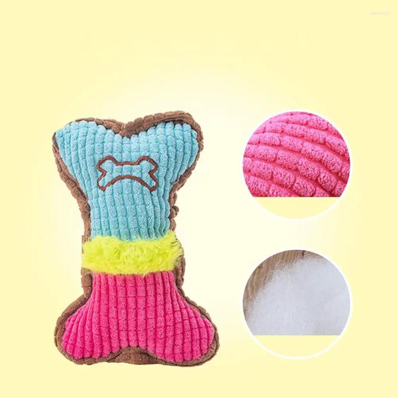 Update 1Pc Dog Squeaky Toys Bones Plush Dogs Chew Toy For Small Medium Breed Puppy Aggressive Chewer Pets Playing Cleaning Teeth