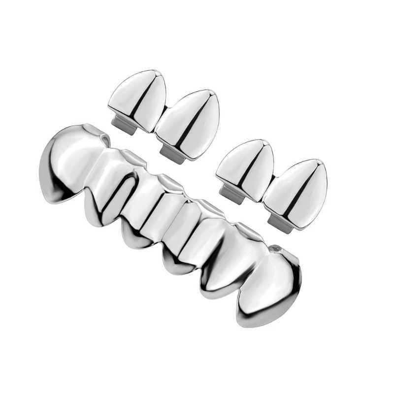 Hip Hop Teeth Grillzs Set Glossy HipHop Grillzs Set for Music rs Adjustable Teeth Cs Upper Lower W241227