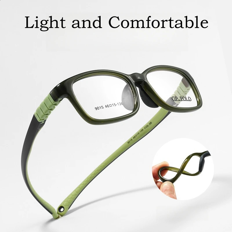 YIMARUILI Ultralight Silicone Children Eyeglass Frame Boy Fashion Safety Kids Optical Prescription Glass Frames Girls 9015ET 241227