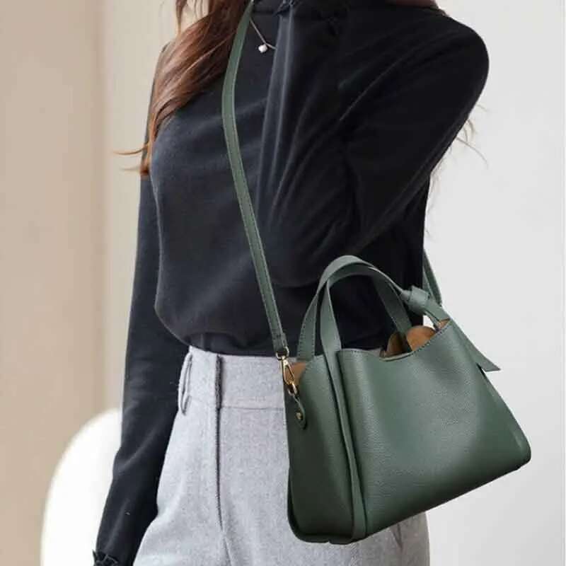 Women's Bags Versatile Bucket Shoulder Women Designer PU Leather Messenger Crossbody Bags Ladies Casual Solid Color Purse Handbag